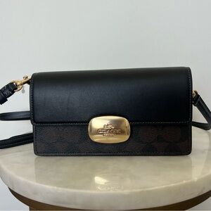 Coach Eliza Flap Crossbody Bag In Signature Canvas